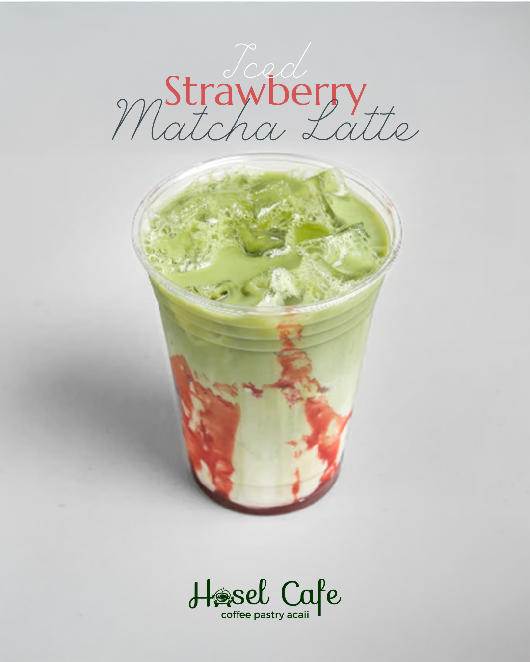 Iced Strawberry Macha Latte 16oz